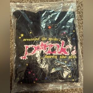 Black & Pink Sp5der hoodie M